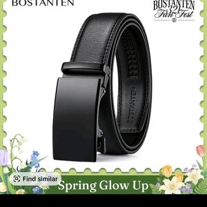 BOSTANTEN Black Leather Ratchet Belt Coffee Color Sizs 32-38 Inch